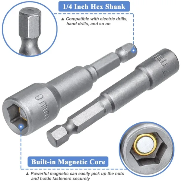 8-Piece Magnetic Nut Driver Socket Set - Image 3