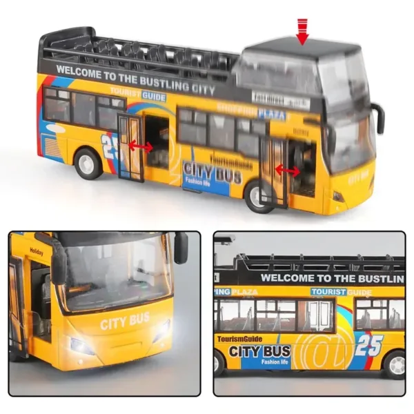 1/32 Alloy Double Decker Bus Toy Model - Image 5