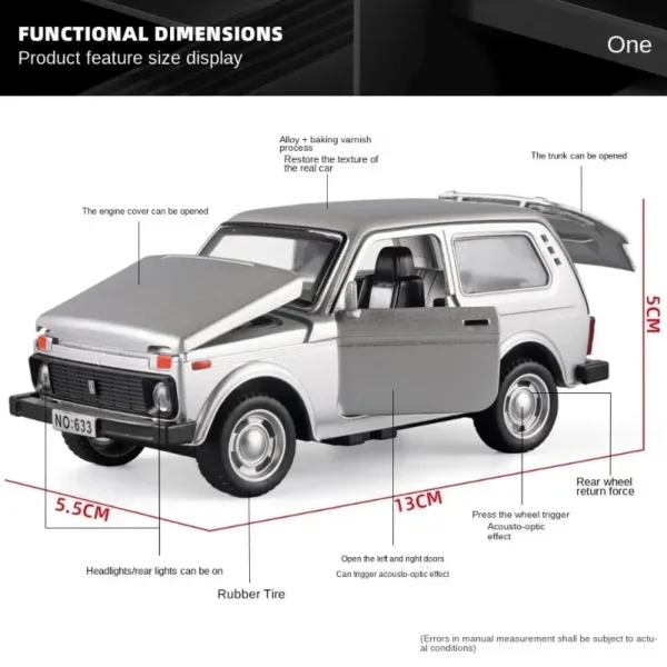 1:32 Lada Jeep Diecast Toy Model Vehicle - Image 3