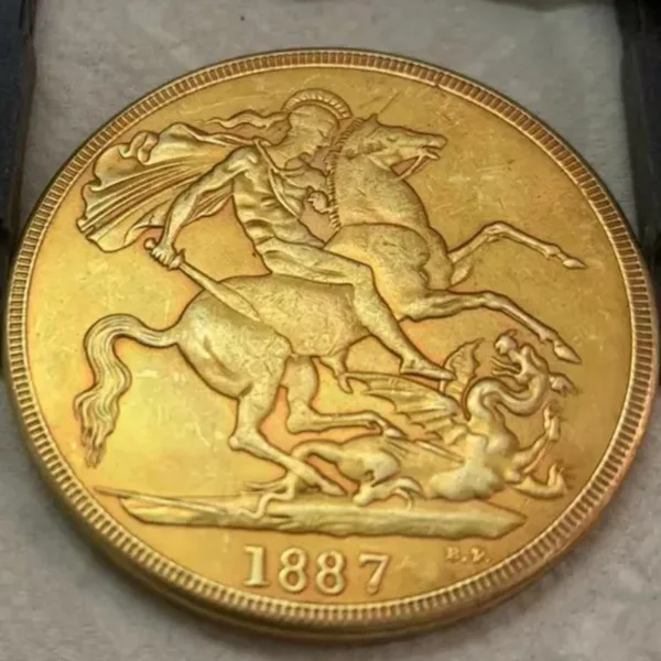 1887 Victoria 24K Gold Plated Coin - Image 3