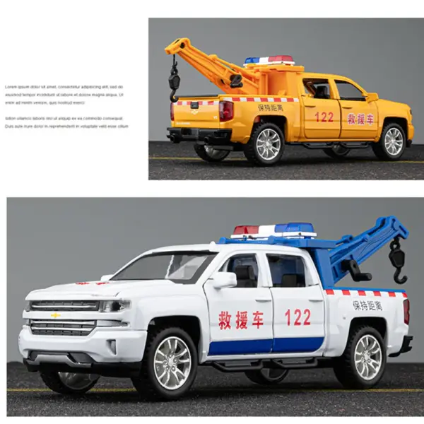 1/32 Diecast Alloy Rescue Trailer Car Toy - Image 6