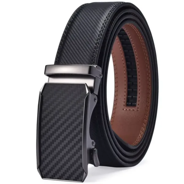 Men's Adjustable Ratchet Dress Belt in Black - Image 4