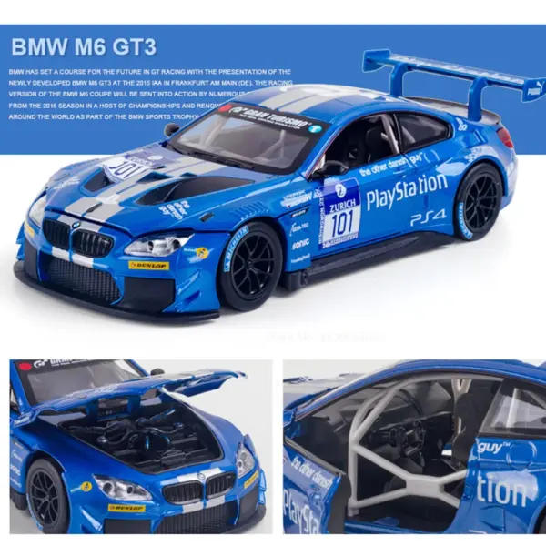 1/24 Alloy Diecast BMW M6 GT3 Model Car - Image 3