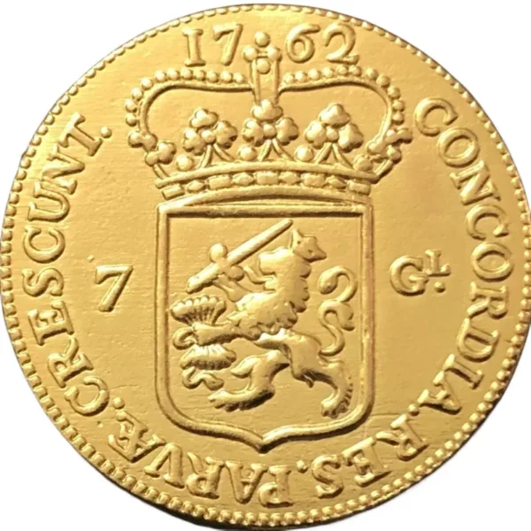 1762 Gelderland 7 Gulden Gold Replica Coin