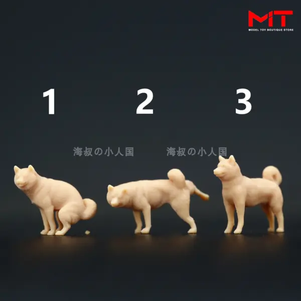 Pissing Dog Shiba Inu Miniature Model Set - Image 5