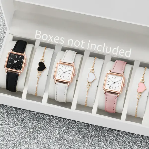 6PCS Women's Fashion Quartz Watch Set