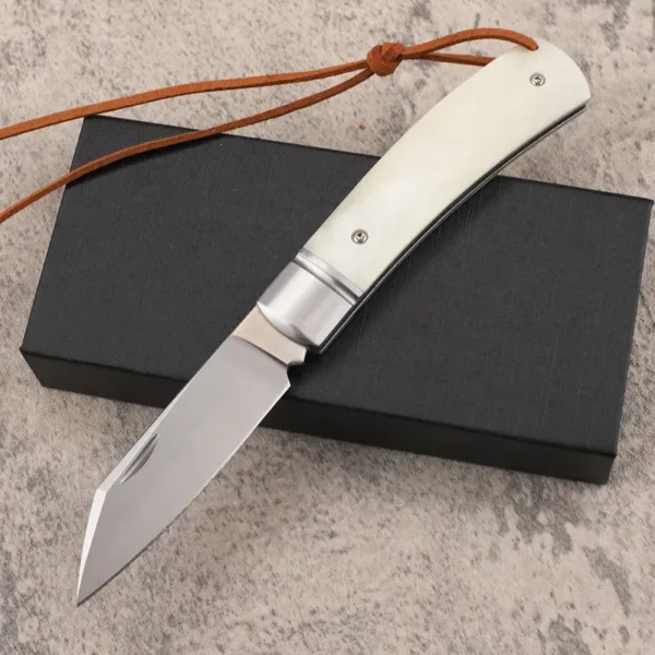 D2 Steel Cow Bone Folding Blade Knife - Image 7