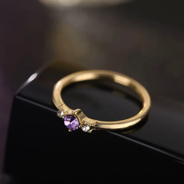 Colorful Crystal Gold Ring Set for Women - Image 5