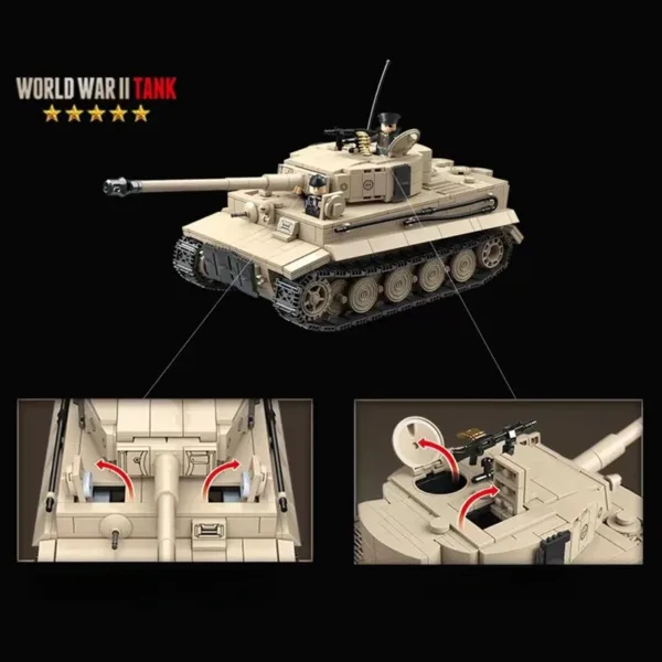 Tiger I Heavy Tank Model Building Blocks 1361PCS - Image 4