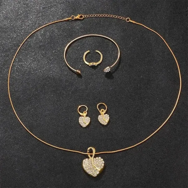 Gold Women's Quartz Watch Jewelry Set - Image 3