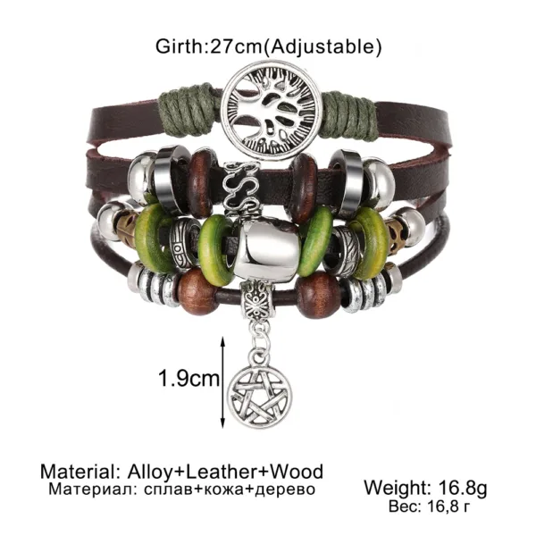 Handmade Tree of Life Leather Wrap Bracelet - Image 6