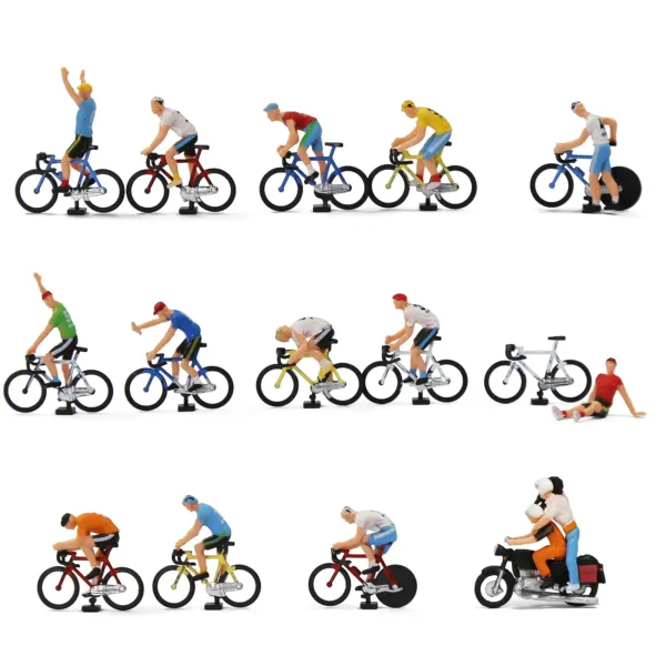 HO Scale 1:87 Cyclist Figurines Set - Image 4