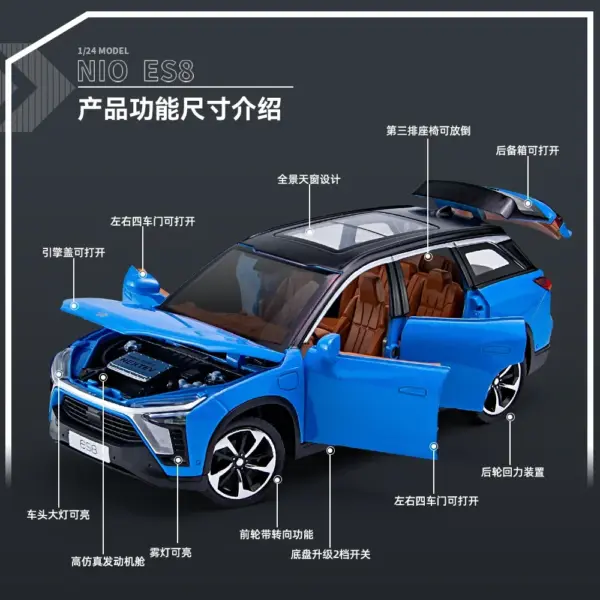 1:24 NIO ES8 Diecast Metal Model Car - Image 3