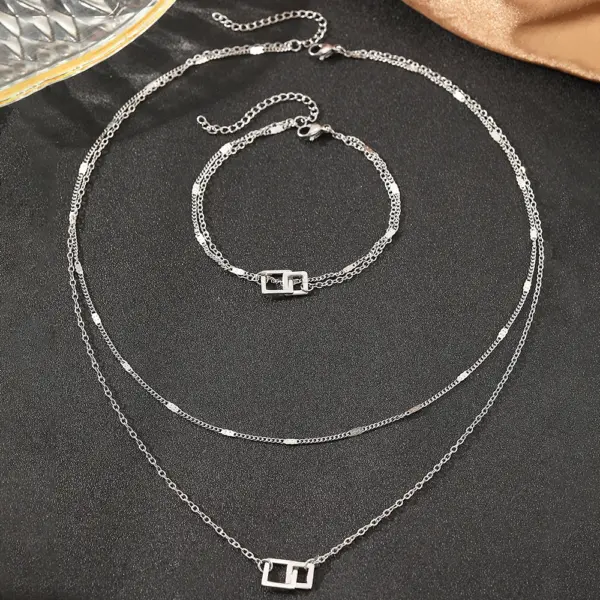 Stainless Steel Geometric Jewelry Set for Women - Image 6