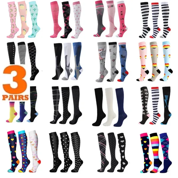 3 Pairs Compression Socks for Men and Women