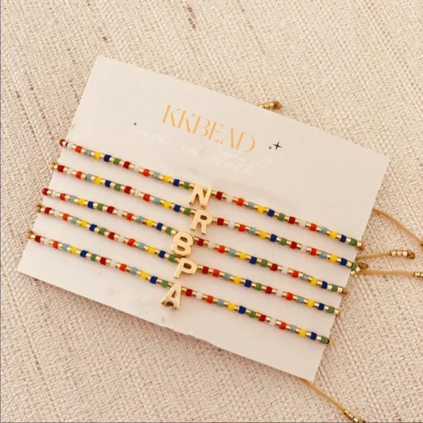 Personalized Initial A-Z Beaded Bracelet for Women - Image 4
