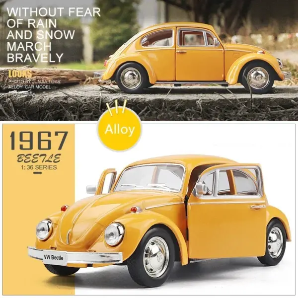 1:36 Volkswagen Beetle Alloy Diecast Car Model - Image 7