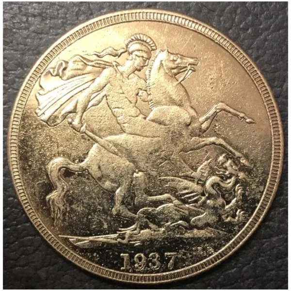 1937 George VI Gold Plated Replica Coin - Image 3