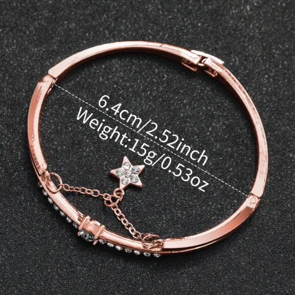 2PCS Rose Gold Women's Analog Watch Bracelet Set - Image 6