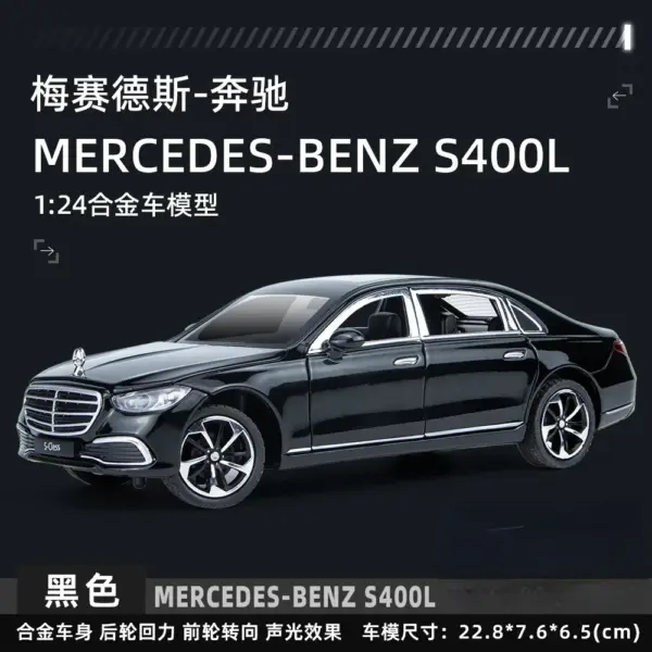 1:24 Mercedes-Benz S400L Diecast Model Car - Image 7