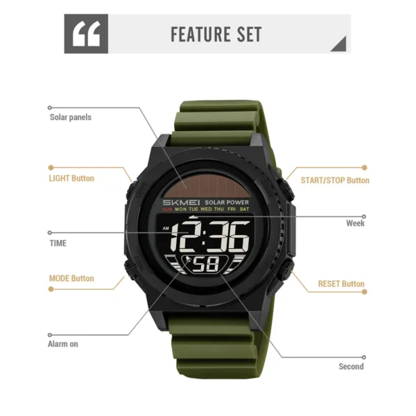 Solar Digital Sports Watch for Men - Image 5