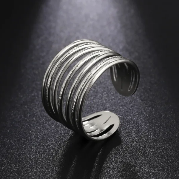 Geometric Multi-Layer Stainless Steel Rings - Image 6