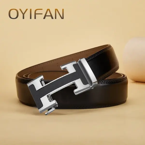 Men's Genuine Leather Automatic Buckle Belt - Image 4