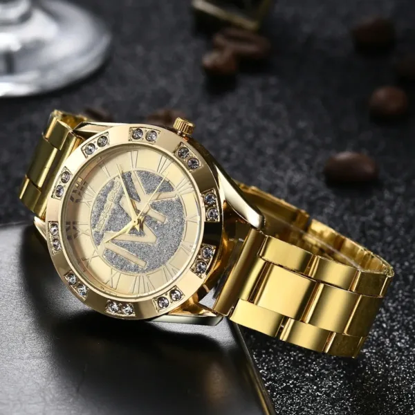 Luxury Women's Crystal Diamond Watch Gold