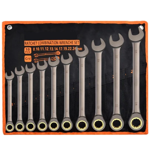 8-24mm Ratcheting Wrench Set 6/8/10Pcs