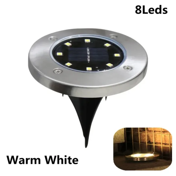 8LED Solar Powered Garden Spotlights IP65 - Image 6