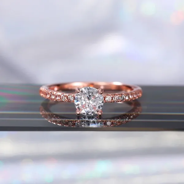 Brilliant Cubic Zirconia Wedding Band Ring - Image 4