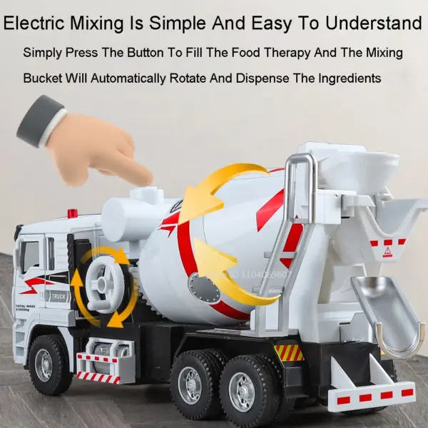 1:40 Electric Mixer Truck Toy with Lights - Image 5