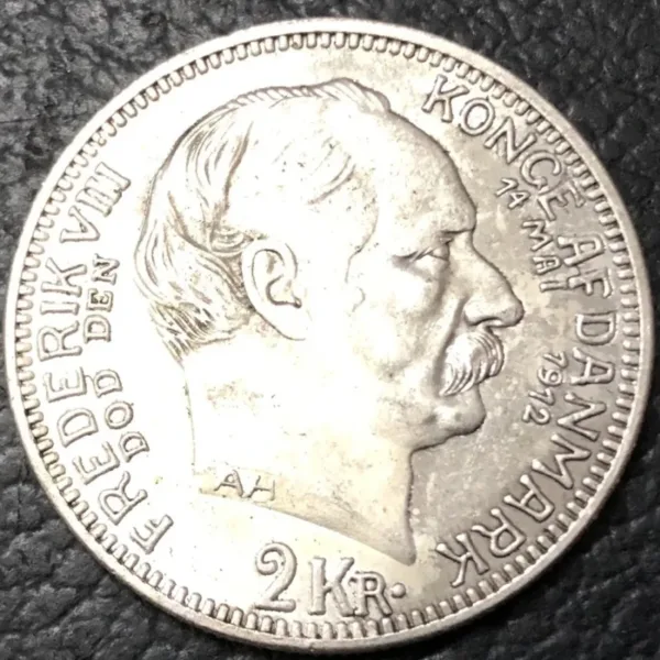 1912 Denmark 2 Kroner Christian X Silver Coin - Image 2