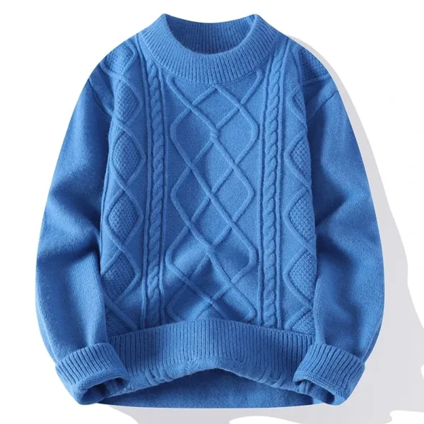 Winter Men's Casual Knitted O-Collar Sweater - Image 3