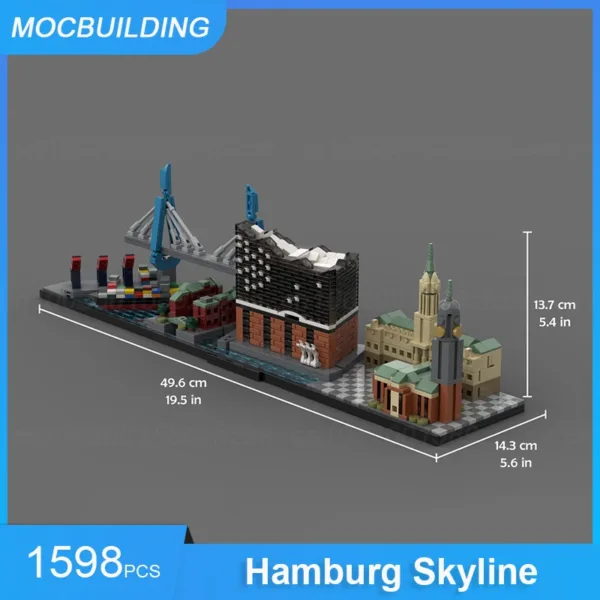 Hamburg Skyline MOC Building Blocks Set 1598PCS - Image 3