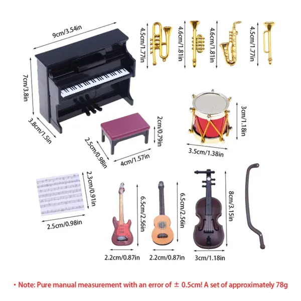 Miniature Musical Instrument Set for Dollhouse - Image 6