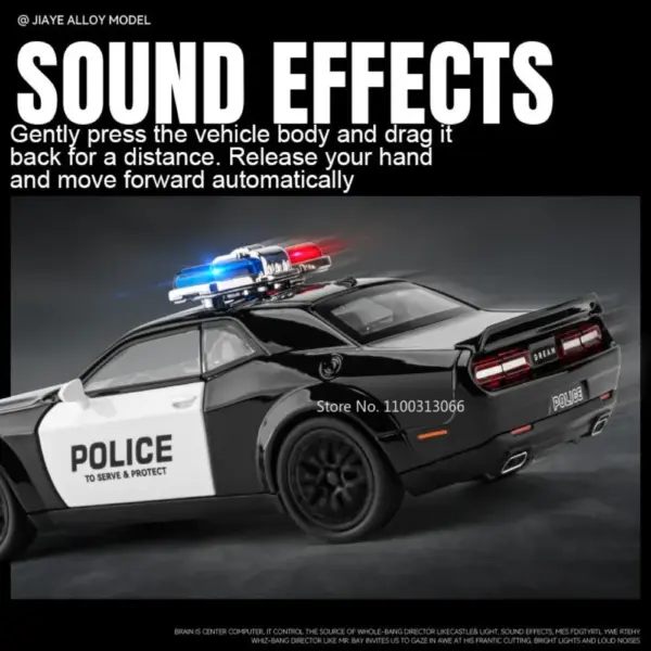 1:32 Police Car Model with Light and Sound - Image 4