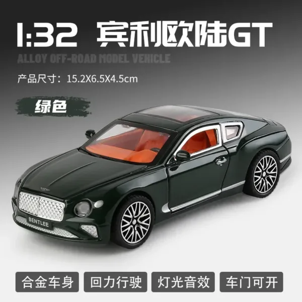 1:32 Bentley Continental GT Diecast Model Car - Image 6