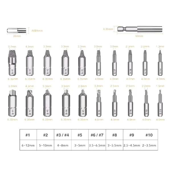 30-Piece Damaged Screw Extractor Set - Image 5