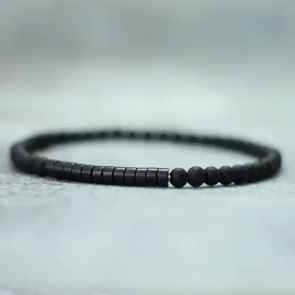 Unisex 4mm Emperor Onyx Bead Bracelet - Image 12