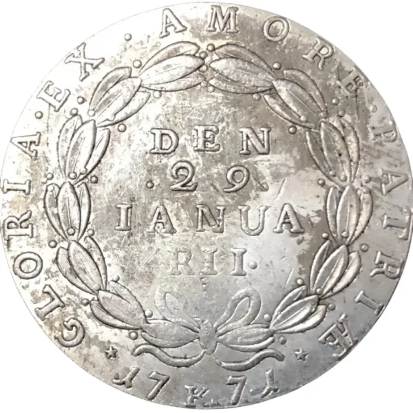 1771 Denmark 1 Krone Silver Plated Replica Coin