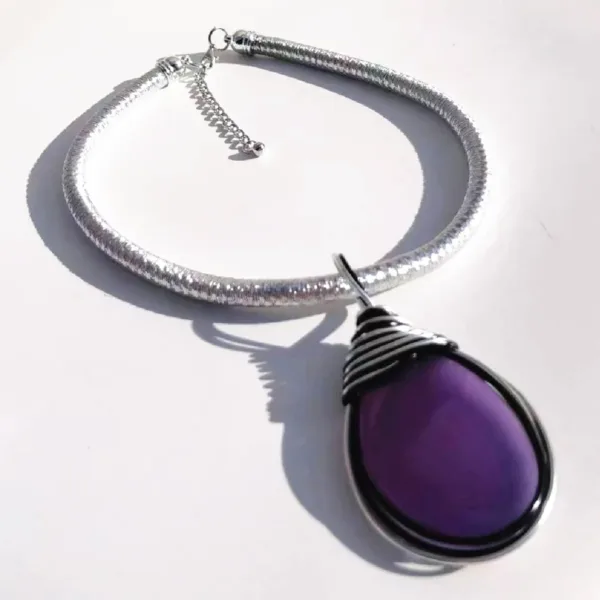 Trendy Multi-Color Natural Stone Pendant Necklace - Image 8