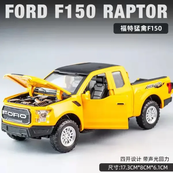 1:32 Diecast Ford Raptor F150 Model Car - Image 9