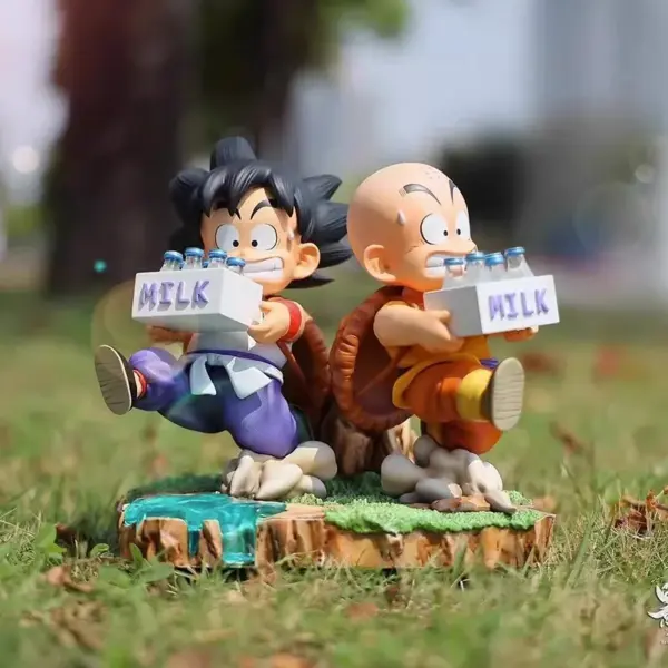 Goku and Krillin Milk Delivery PVC Figures Set - Image 2