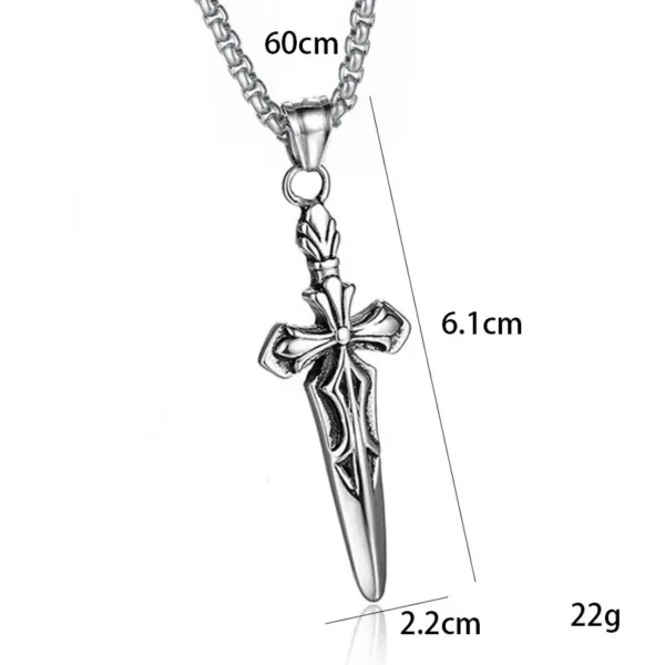 Titanium Steel Sword Pendant Necklace for Women - Image 5