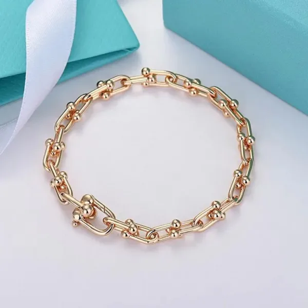 U-Shaped Chain Link Bracelet in Rose Gold - Image 7