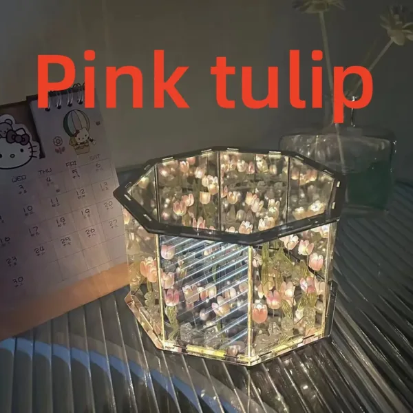 DIY Tulip Mirror Cube LED Night Light - Image 9