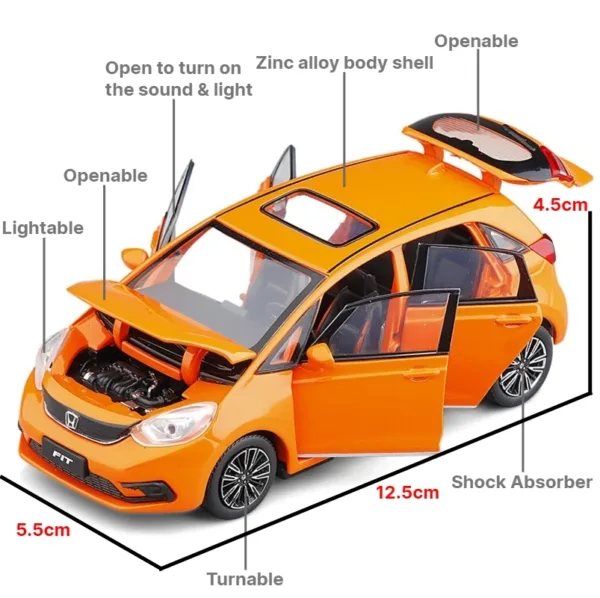 1/32 Scale Honda Fit Diecast Model Car - Image 5