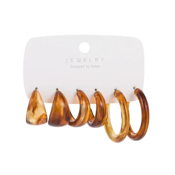 Acrylic Geometric Hoop Earring Set for Women - Image 11