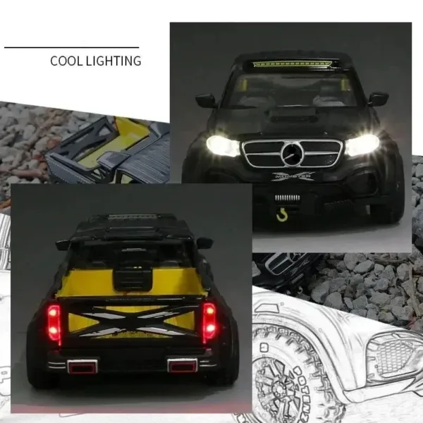 1:28 Alloy Diecast Pickup Car Model Toy - Image 3